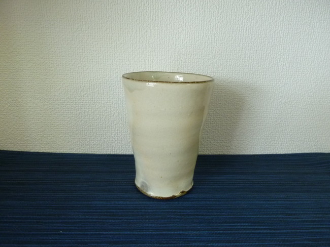 越前焼　粉引トールカップ