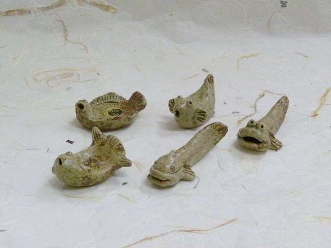 信楽焼　魚五種箸置揃
