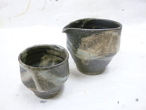 信楽焼　荒磯　片口酒器セット