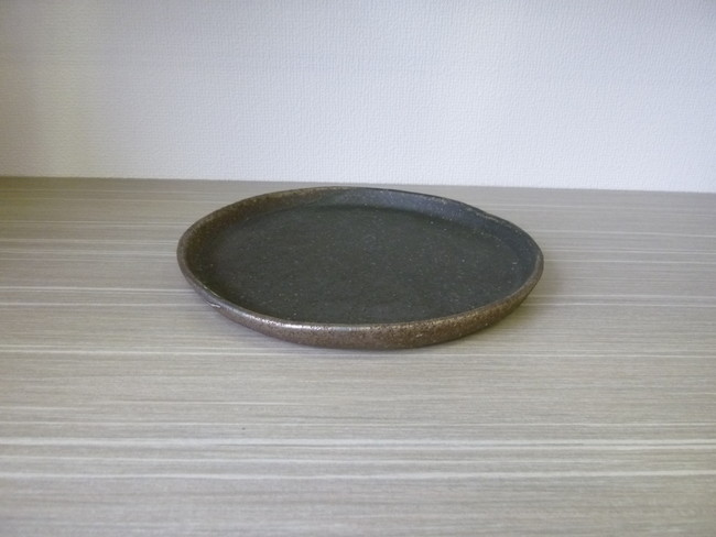 信楽焼　ケーキ皿　L　茶