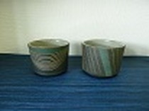 丹波焼　彩色線象嵌カップ