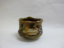 丹波焼　黒豆釉面取りカップ