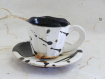 丹波焼　丹波コーヒー碗皿(黒)