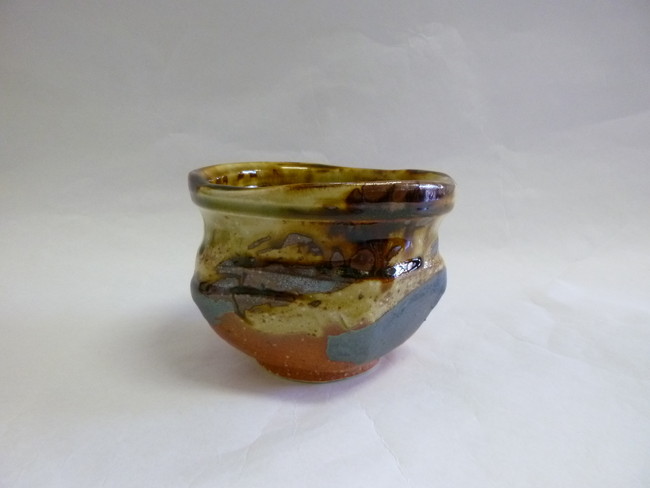 美濃焼　伊賀化粧抹茶碗