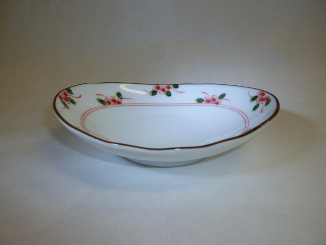 美濃焼　花園　楕円深皿