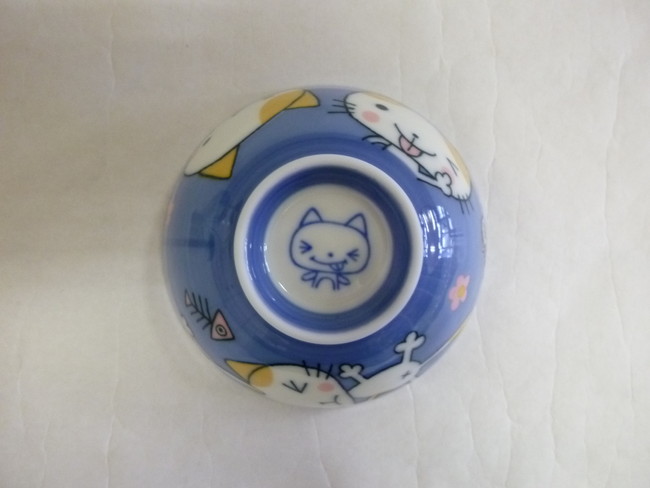 美濃焼　ブルーネコ茶碗