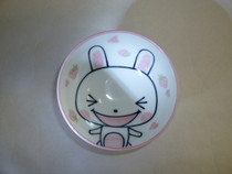 美濃焼　ピンクウサギ茶碗