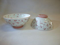 美濃焼　小雪とんぼ茶碗(赤)