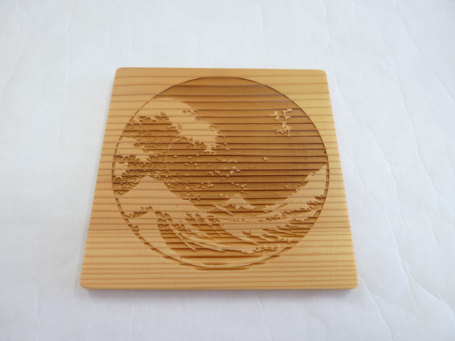 雑貨　杉コースター　波裏