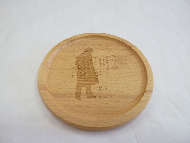雑貨　丸コースター　シルエット(賢治)
