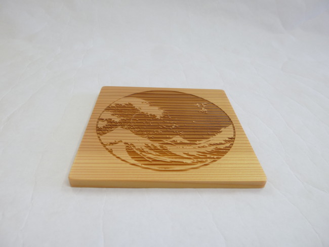 雑貨　杉コースター　波裏