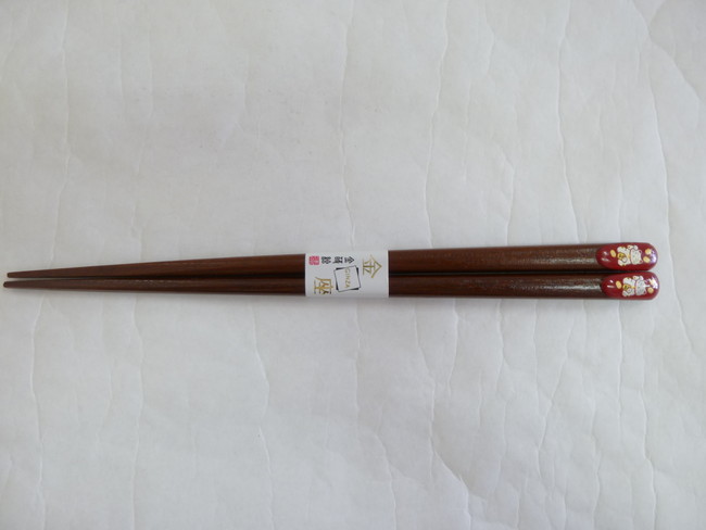 若狭塗　箸　金座招き猫