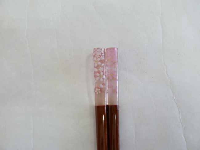 若狭塗　子供箸　アクリア恋桜