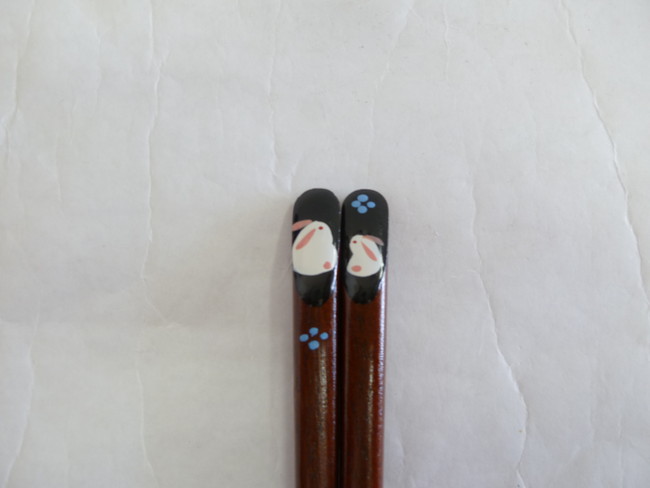 若狭塗　箸　ペアうさぎ