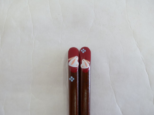 若狭塗　箸　ペアうさぎ