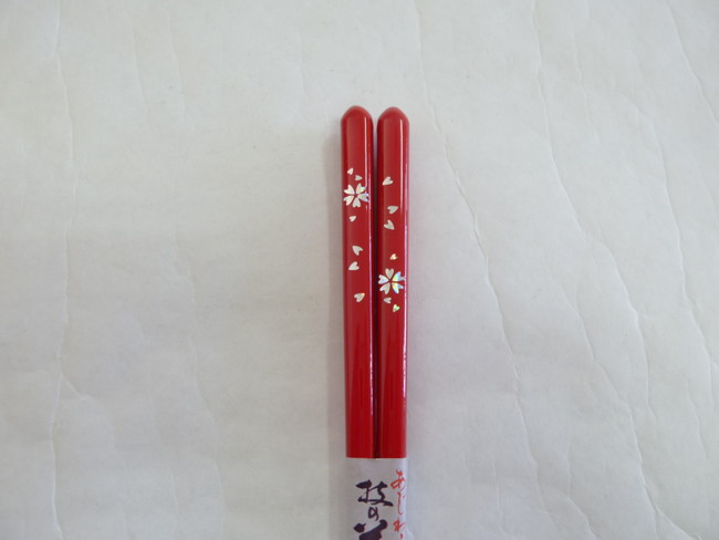 若狭塗　子供箸　天丸桜花