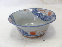 京焼　赫三郎窯　染付赤絵　多用深鉢　